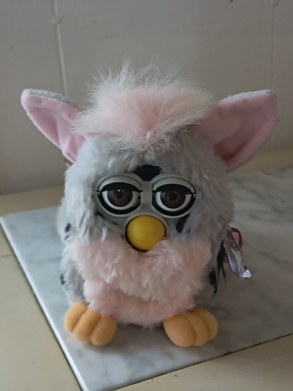 Vintage 1998 Furby Tiger Electronics Gen 1 Leopard Grey Pink BROWN EYE For Parts - Picture 2 of 8